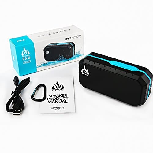 WEYANG Portable Bluetooth Speaker,IP65 Waterproof Wireless Speaker,Wireless Outdoor Bluetooth Speakers,Bluetooth 5.0,Built in micSupport Micro SD/TF Card 7