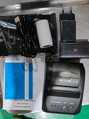 NETUM Bluetooth Receipt Printer, 58mm Mini Thermal POS Printer Portable Personal Bill Printer 2 inches for Restaurant Sales Retail Compatible with Android 8