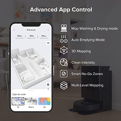 Roborock Qrevo 2R3W Robot Vacuum and Mop, Auto-Drying, Auto Mop Washing, Dual Spinning Mops, Auto Mop Lifting, Self-Refilling, Self-Emptying, Reactive Tech Obstacle Avoidance, 5500Pa Suction, Black 6