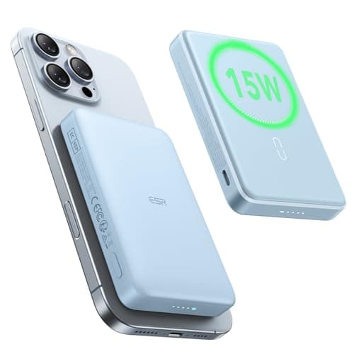 ESR for MagSafe Power Bank, Ultra-Compact 10,000mAh MagSafe Portable Charger,15W Ultra-Fast Battery Pack, 27W USB-C MagSlim Charger with Cable for iPhone 17/16/15/14/13/12, Sky Blue
