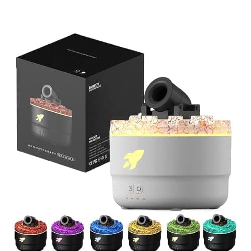 Cannon Blast Aroma Humidifier, Cannon Blast Turret Humidifier Silent Diffuser with Colorful LED Lights, Waterless Auto Shut, Vapor Aromatherapy Humidifier for Home Office Bedroom (White)