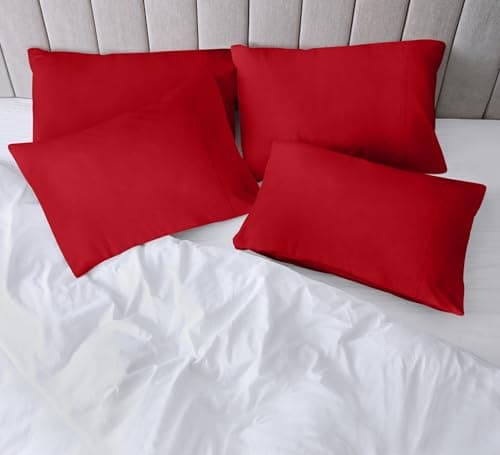 Utopia Bedding Queen Pillow Cases - 4 Pack - Envelope Closure - Soft Brushed Microfiber Fabric - Shrinkage and Fade Resistant Pillow Covers Queen Size 20 X 30 Inches (Queen, Red) 2
