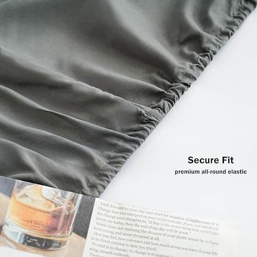 AYASW Fitted Sheet Only Queen Size Deep Pocket 16 inches Premium Soft and Cozy Bed Bottom Sheet 1800 Brushed Microfiber Wrinkle Fade Resistant Easy Care Stable Grey 5