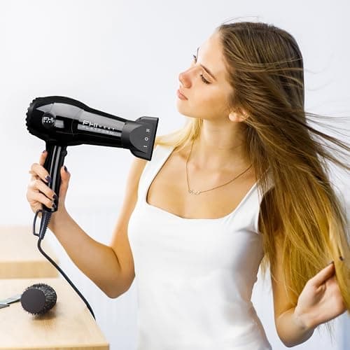 FHI HEAT Platform Nano Lite Pro 1900 Turbo Tourmaline Light Weight Ceramic Quick Dry Hair Dryer with 3 Piece Attachment Set, Black 9