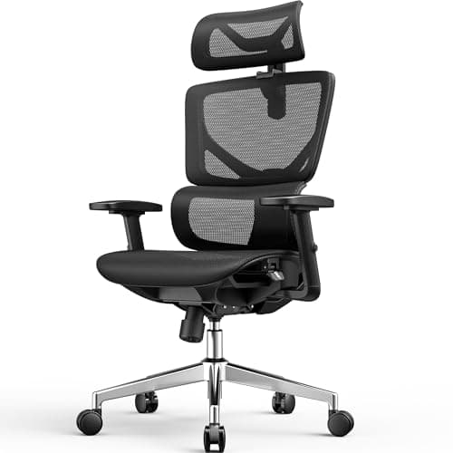 CabeVibe Ergonomic Office Chair - Big & Tall 6'6" Mesh Chair with Dynamic Lumbar Support, 4-in-1 Quick Adjust, 350lbs Capacity - BIFMA Certified Computer Chair for Home Office