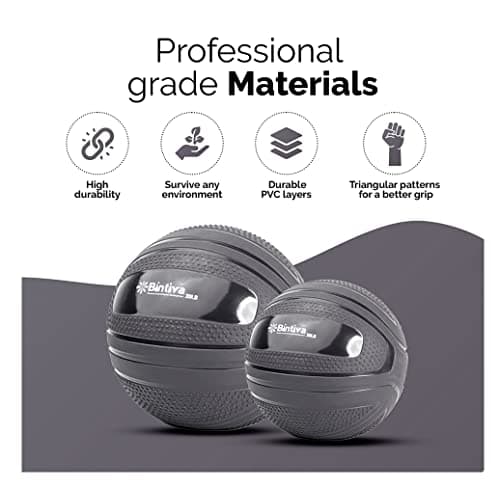 bintiva Non Bounce Slam Ball - Exercise Weighted Deadball for Workout and Fitness Routines - Medicine Dead Weight Ball 7