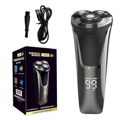 Snapbuy Electric Razor for Men, Snapbuy Electric Razor Pro of Father, Electric Shavers for Men,Ipx7 Waterproof Cordless Shaver with 90-Min Runtime, 4D Floating Head Rotary Shaver, Fast Charging(Black)