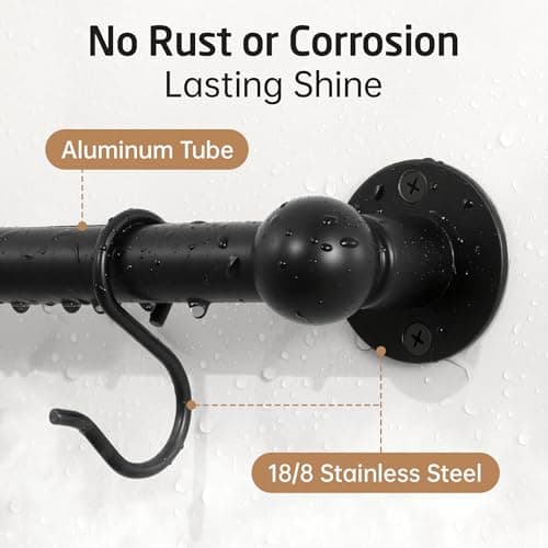 KES 130lb High-Capacity Pot Rack Wall Mounted with 3X Thick Tube, 32 Inch Pot Hangers for Kitchen with 10 Hook, 18/8 Stainless Steel Screw & Drilling Template for 16" Stud Mount, Black, KUR228S32-BK 8