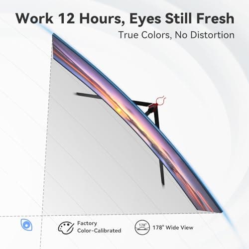 Raywego 27 inch 1800R Curved Monitor 100Hz Computer Monitor 1080p Monitor,4000:1 Contrast Ratio,Three-Sided Slim Bezels,Blue Light Filter Tilt & VESA for Home Office Working((DP1.2 & HDMI2.0) 7