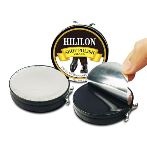 HILILON Black Shoe Polish 2-Pack 50ML 3.4OZ Premium Leather Shoe Polish with Shoe Shine Cloth for Shining, Conditioning, and Restoring Ideal for Black Boots and Shoes 6