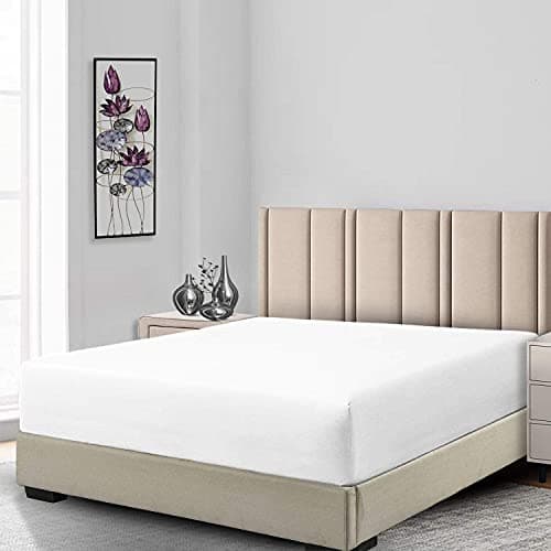 Fitted Sheets, 650TC with Pockets (7-10 Inches) Perfect for Low Profile Mattresses, Cotton Blend (King, Solid White)