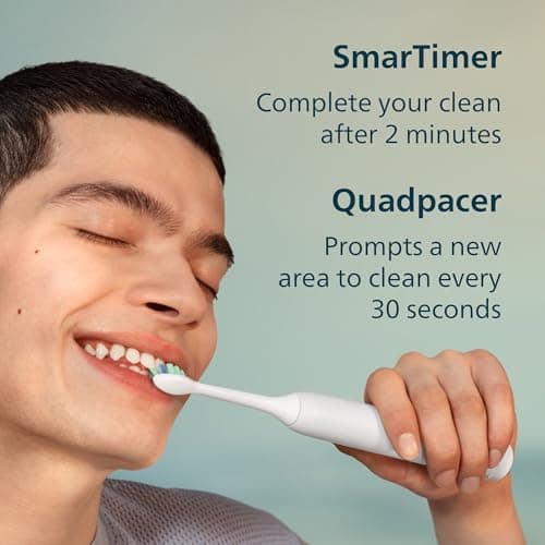 Philips Sonicare 4100 Series Electric Toothbrush - Sonic Toothbrush with Advanced Sonic Technology, Pressure Sensor, Two Intensity Settings, Smartimer & Quadpacer, Black, Model HX3681/24 7