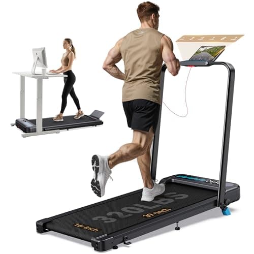 WELLFIT Incline Foldable Walking Pad Treadmill with Handle Bar for Home, 320 LBS Capacity, 6.2MPH Max Speed,Wide Shock Absorbing Deck, 3.0HP Low Noise, for APP/Mute Remote