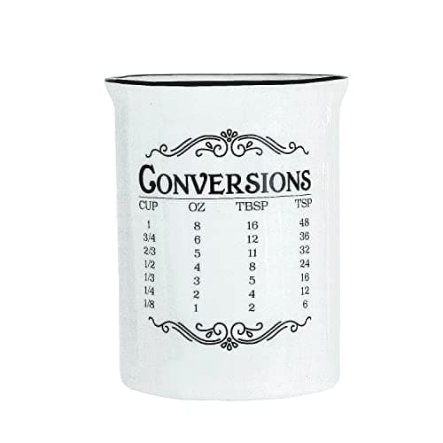 Amici Home Conversions Utensil Crock | Large Ceramic Utensil Organizer for Kitchen Countertop | Farmhouse Utensil Holder for Keeping Cooking Spoons, Spatulas