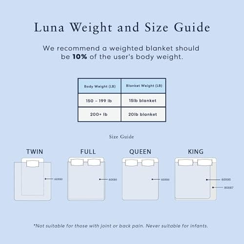 Luna Luxe Cotton Weighted Blankets for Adults - Oeko-Tex Cotton Weighted Blanket Premium Soft Blanket [15lbs - Queen - 60" x 80"] [Beige] 7
