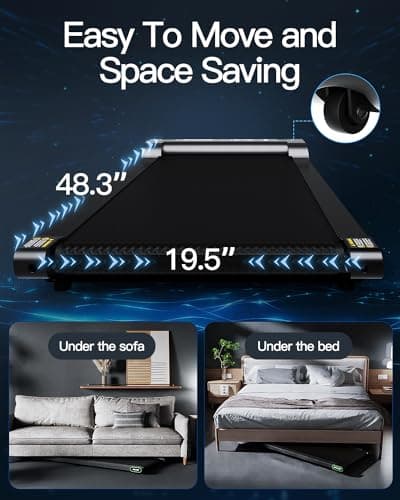 AKLUER Walking Pad, 2 in 1 Folding Under Desk Treadmill, Portable Walking Pad Treadmill with Remote Control, LED Display, Installation- Free for Jogging Running Walking for Home Office 5