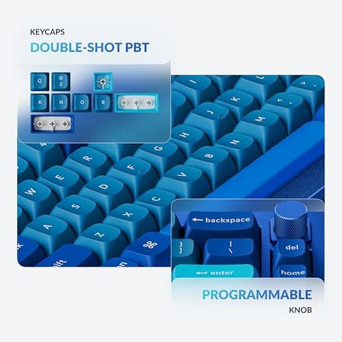 Keychron Q2 Wired Custom Mechanical Keyboard Knob Version, 65% Layout QMK/VIA Programmable Macro with Hot-swappable Gateron G Pro Brown Switch Double Gasket Compatible with Mac Windows Linux (Blue) 5