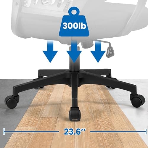 Yaheetech Office Chair Mid Back Swivel Lumbar Support Desk Chair, Height Adjustable Computer Ergonomic Mesh Chair with Armrest Black, 2-Pack 8