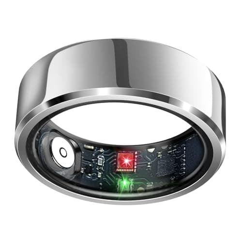 Smart Ring Health Tracker, Sleep Tracker Ring with Heart Rate, Waterproof Fitness Ring for Activity Monitoring/Steps/Distance/Calories, Air Gestures, Up to 7-Day Battery, for iOS Android (Silver,#9)