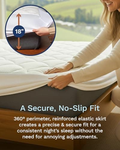 ViscoSoft Twin XL Fiberfill Pillow Top Mattress Topper Pad - Soft Overstuffed Premium Support - Extra Long Quilted Temperature Smart Viscose from Bamboo - Deep 18" Pocket for Secured Fit 5