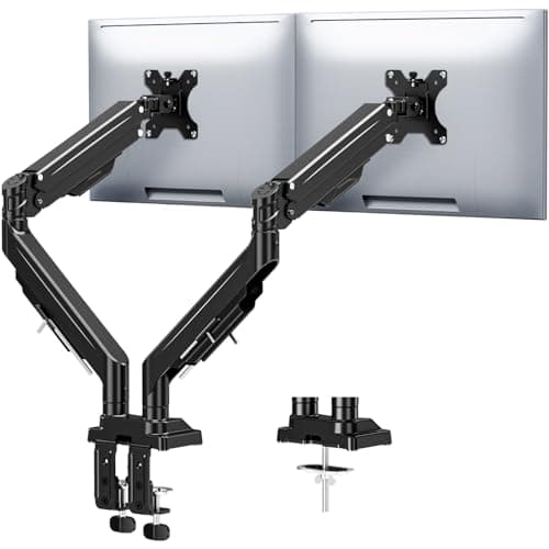 MOUNTUP Dual Monitor Stand for Max 43 inch Screens, Ultrawide Monitor Arm Height Adjustable, Heavy Duty Dual Monitor Mount, Full Motion Premium Monitors Arm, Holds 2.2 to 33 lbs, VESA Desk Mount