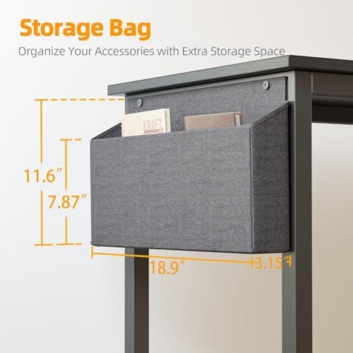 TIQLAB Small L Shaped Desk with Power Outlets - 40 inch Gaming Corner Computer Desk Writing Table, Reversible Large Storage Shelves, Bookshelf Workstation for Study Play Work Home Office, Black 7