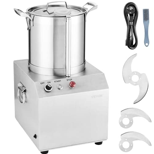 VEVOR Food Processor & Vegetable Chopper, 10.6 Quart Food-Grade Kitchen Chopper, Includes 2 Spare Stainless Steel S-Curve Blades, Commercial Food Processor for Chopping Vegetable, Fruit, Peanut & Meat
