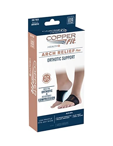 Copper Fit CFACBP Health Unisex Arch Relief Plus with Built-In Orthotic Support, Black 6