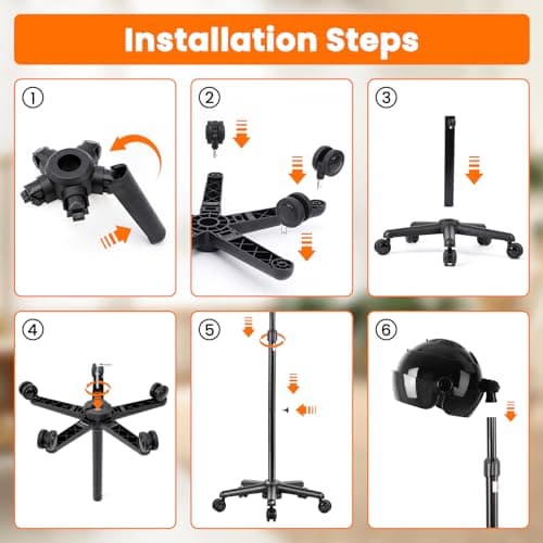 Takeashine Hooded Hair Dryer, 1500W Ionic Standing Dryer with Time Setting, Touch Controls, 3 Temperature Settings, Height Adjustable for Salon and Home Use, Black 6