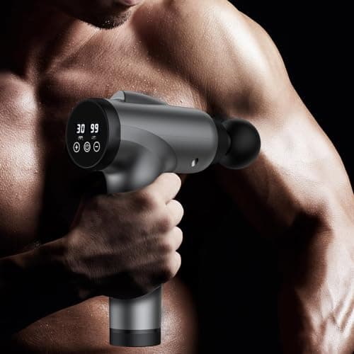 OLsky Massage Gun Deep Tissue, Handheld Electric Muscle Massager, High Intensity Percussion Massage Device for Pain Relief with 9 Attachments & 30 Speed(Grey) 7
