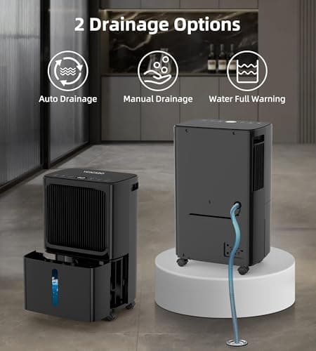 2500 Sq.Ft Dehumidifiers for Home with Drain Hose Max 34 Pints, VEAGASO Dehumidifier for Basement, Bathroom, Bedroom, Three Modes, Intelligent Humidity Control, Dry Clothes, 24HR Timer (BLACK) 4