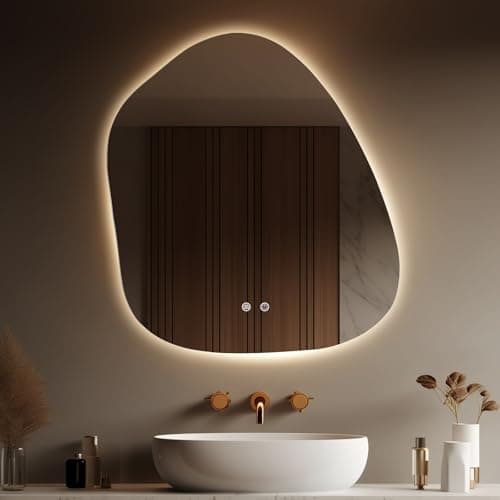 WallBeyond LED Bathroom Mirror with Lights, 22 x 24 Inch Led Bathroom Vanity Mirror for Wall, Anti Fog Mirror for Bathroom, 3 Colors and Dimmable Light, Horizontal/Vertical
