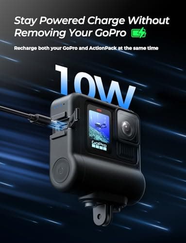 Re-Fuel 9Hr Extended Battery Module for GoPro Hero 13/12/11/10/9 IP68 Waterproof 33FT Dustproof Rechargeable Pass Through Power Bank Backup Housing Frame Case with Built-in Charging Battery for GoPro 6