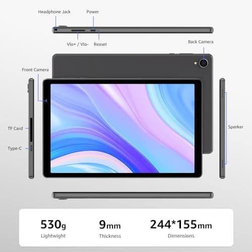 ApoloSign Android 13 Tablet, 10.1-inch Tablet with Octa-core Processor, 8(4+4) GB RAM, up to 128GB Expand, Long Lasting Battery, and WiFi6, Bluetooth, G-Sensor, Dual Camera, GMS Certified, EP103A 9
