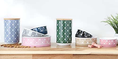 Bone Dry Trellis Paw Print Pet Bowl Set Microwave & Dishwasher Safe, Non-Slip Silicone Bottom for Less Mess, Large 7.5x2.4, Bubble Gum, 2 Count 5