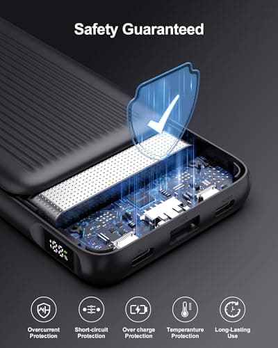 Ansody 2-Pack Portable Charger, 10000mAh 22.5W Compact USB C Power Bank Fast Charging with 2 Outputs & 2 Inputs, LED Display Battery Pack Compatible with iPhone Samsung iPad Tablets, Black & Black 6