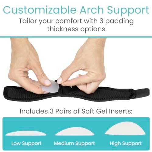 Vive Foot Arch Support Brace (Pair) - Wrap Corrector for Flat Feet, Plantar Fasciitis, Pain Relief, Fallen Arches - Compression Sleeve Strap, Gel Bands Inserts for Women & Men - Wear Under Socks 7