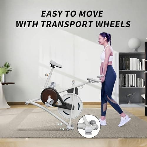 Exercise Bike Stationary Bikes for Home, Adjustable Magnetic Resistance & Comfortable Seat Workout Bike, Quiet Indoor Cycling Bike with Digital Monitor, Phone Holder, 300LB Capacity of Cardio Workout 5