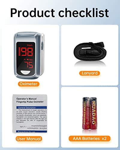 Pulse Oximeter Fingertip - HOLFENRY Oxygen Monitor Fingertip Mini SpO2 Pulse Oximeter Oxygen Saturation Monitor for SpO2/Heart Rate/PI Pulse Ox 6