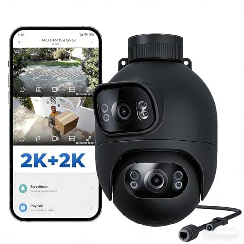 IMILAB EC6 Dual 2K Plug-in Outdoor Security Camera: Outdoor Camera for Home Security w/Motion Spotlight/Siren, Wired 360° Rotate Cam, Person Tracking, 24/7 Continuous Recording