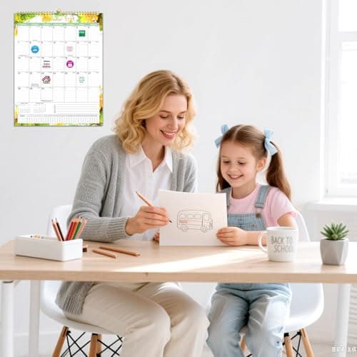 Gannyfer 2026 Calendar, 14" x 11" Floral 2026 Wall Calendar, 18 Months from Oct. 2025 to Mar. 2027, Magnetic Fridge Calendar, Perfect for Home, School, Office (3 Stickers Included) 7