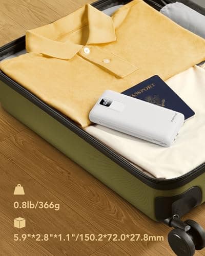 charmast 20000mAh Portable Charger with Built-in Cables & Wall Plug, 20W USB C Power Bank, Fast Charging Battery Pack Travel Essentials Compatible with iPhone 16/15/14 Series, Samsung, Google, iPad 6