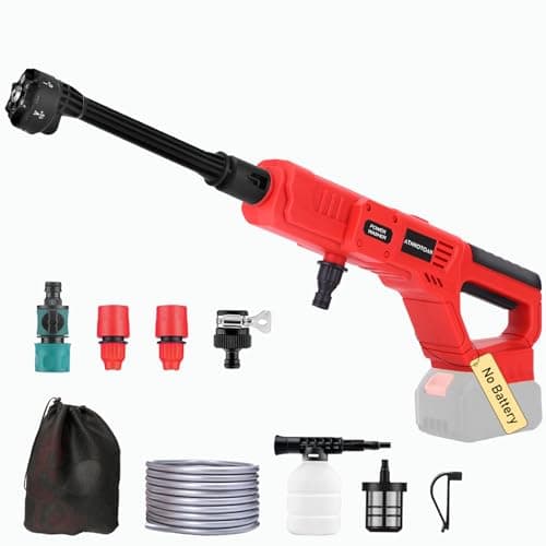 Cordless Pressure Washer for Milwaukee M18 Battery - 1000 PSI 1.2 GPM Portable Power Washer with 6-in-1 Nozzle, Foam Cannon, 16ft Hose, Pressure Cleaner for House, Cars, Boot, Bike (No Battery)