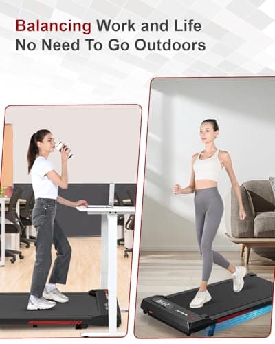 HomeFitnessCode Walking Pad with 5% Incline, Under Desk Portable Treadmill for Home Office 4 in 1, 2.5HP Ultra Quiet<45dB, Remote Control, LCD Display, 300+ LB Capacity 7
