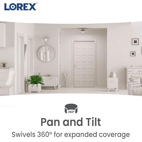 Lorex 4MP Pan & Tilt Indoor Smart Security Camera - Wireless 2K Wi-Fi Camera with Person Detection, Privacy Mode, 2-Way Talk, Smart Home Compatibility, 360° Pan/Tilt View - Free 16GB Micro SD 6