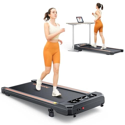 Walking Pad with 7% Incline,2.5HP Compact Treadmill for Home/Office,0.5-5 MPH Portable Under Desk Treadmills 300lbs Capacity for Jogging/Running,with LED Display/APP&Remote Control,Assembly Free