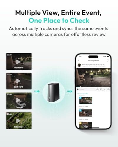BOTSLAB Security Cameras Wireless Outdoor, 2 Cam-Kit, 4K Color Night Vision, Solar Cameras for Home Security with 360° PT,No Monthly Fee,32GB Local Storage Base Station,Auto Tracking,Easy Installation 7