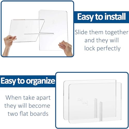 Acrylic Book Holder 11 x 7 x 6 in Open Large Book Display Stand for Cookbook Art Book Bible Guest Book - 2-Piece Coffee Table Book Stand for Reading - Clear, Transparency 5