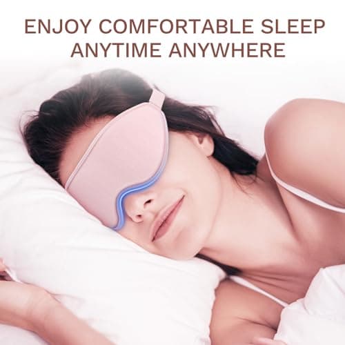 FlyCoco 99% Fully Block Out Light Eye Sleep Mask, 3D Deep Contoured Eyes Cover Zero Pressure, Long Lash Extension Eyes Mask with Adjustable Straps for Sleeping Travel Home Nap Rest Women Men (Pink) 7