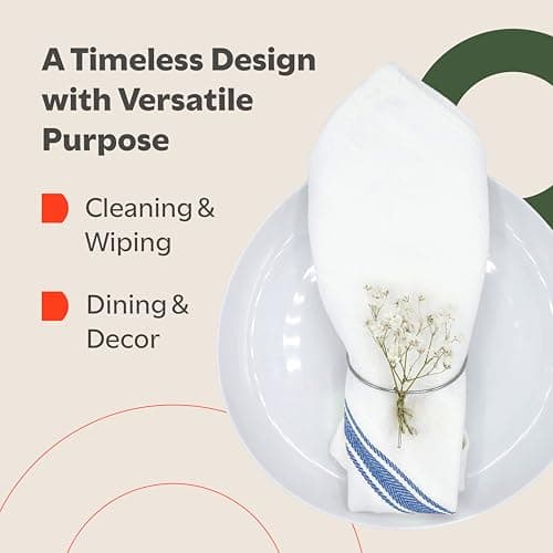 Zeppoli Classic Dish Towels - 15 Pack - 14" by 25" - 100% Cotton Kitchen Towels - Reusable Bulk Cleaning Cloths - Blue Hand Towels - Super Absorbent - Machine Washable 5